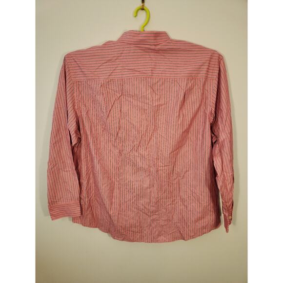 Izod NWT Shirt Mens 2XL Red Striped Long Sleeve Preppy Business Work MSRP $60 - Picture 7 of 12